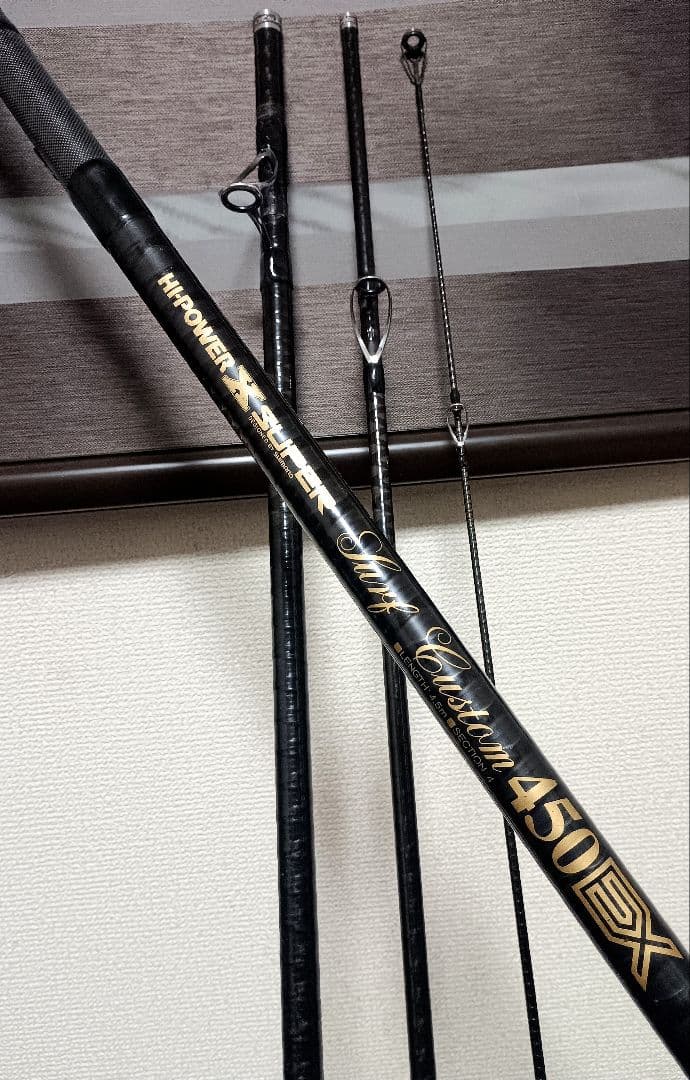 シマノハイパワーXスーパーサーフカスタム450EX！4本継ぎ投げ竿ガイド改造品