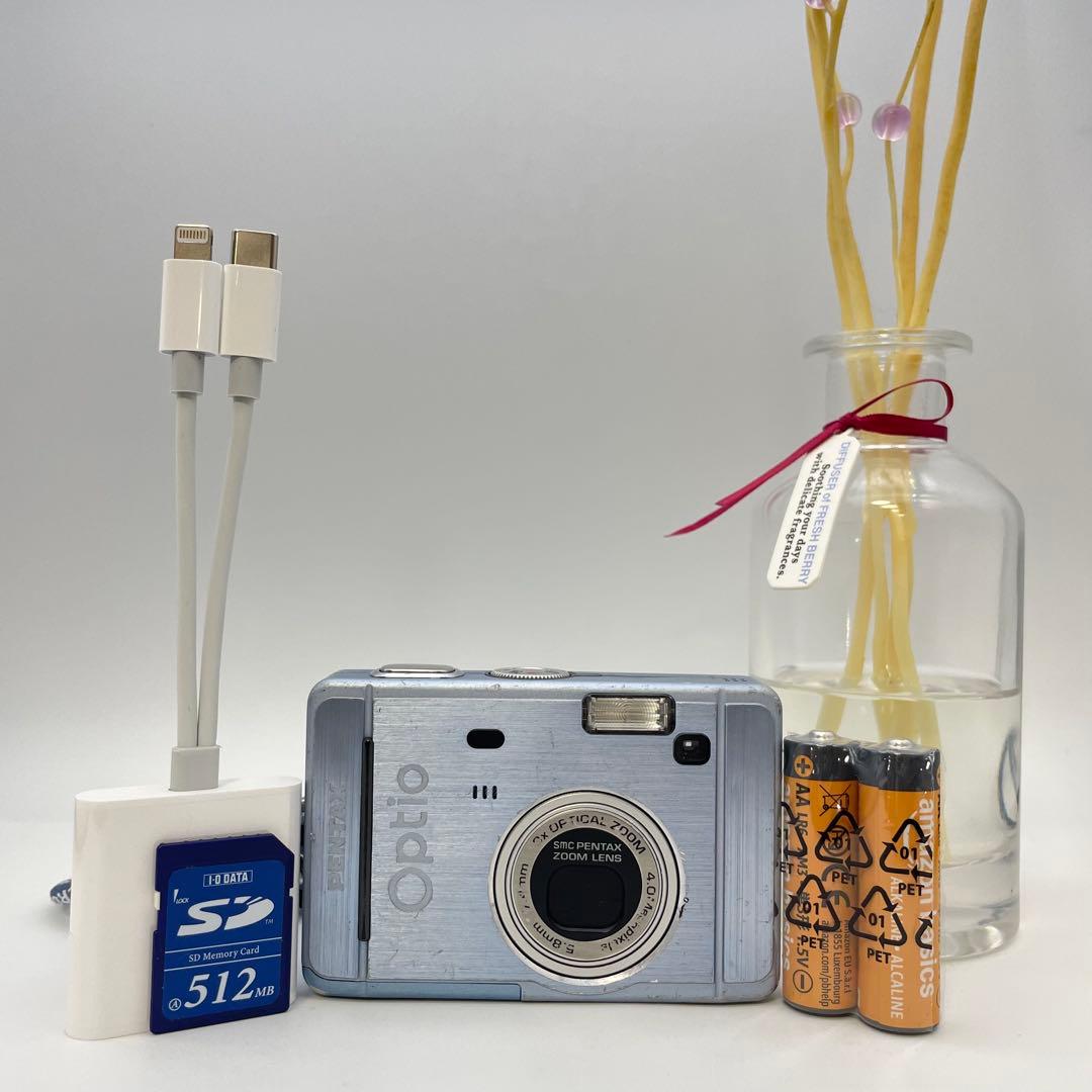 スマホ転送OK✨PENTAX Optio S40✨動作確認済 単三電池 可愛い♪