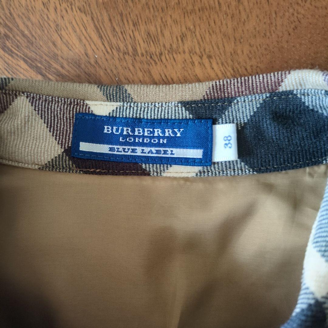 美品✨バーバリーブルーレーベル ノバチェック シャツワンピース ベルト 38