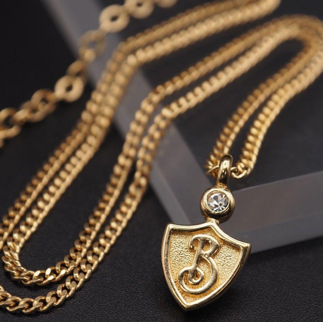 バーバリー Burberrys ペンダント ネックレス ラインストーン ゴールド