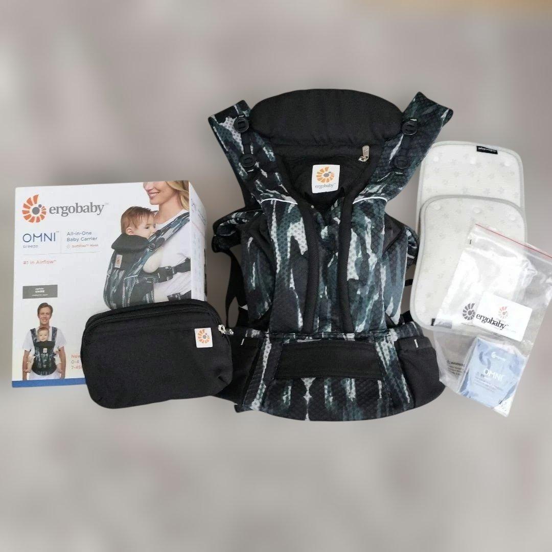 エルゴベビー　オムニブリーズ 抱っこ紐　ペイントブラック　よだれカバーおまけ付き