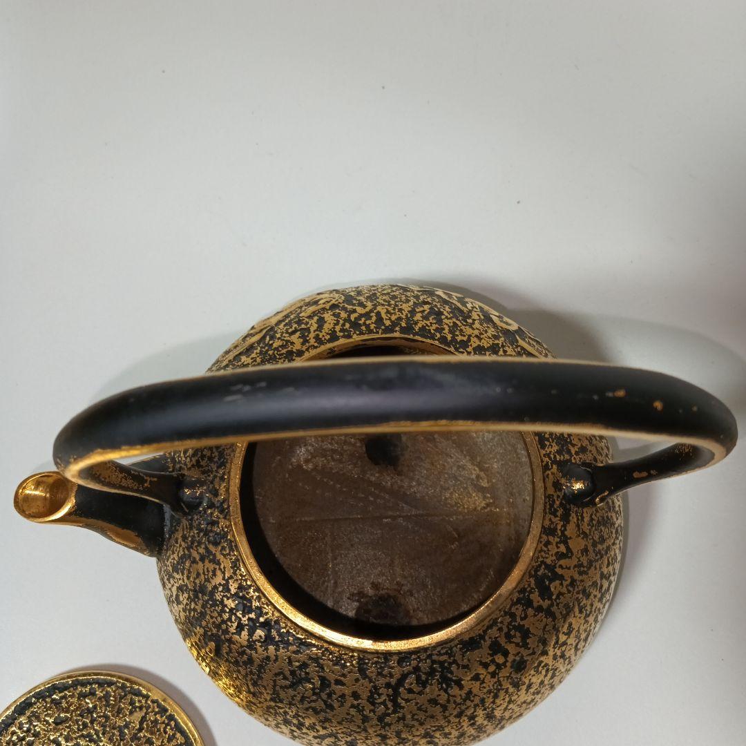 南部岩鋳　 純金　純銀着　美濃華林作　鉄瓶