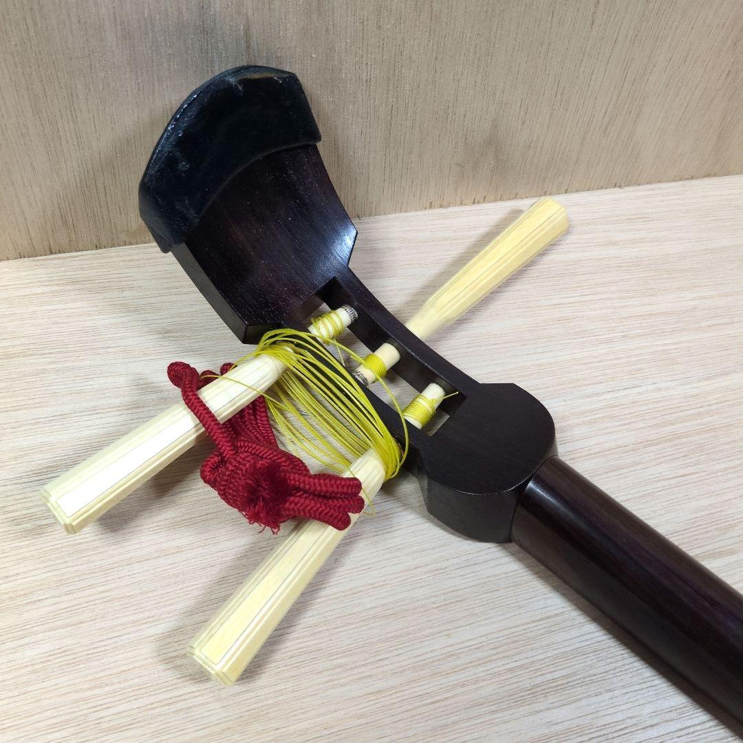 日本橋 鶴屋三絃店 三味線　東地唄　紫檀　皮破れ　和楽器