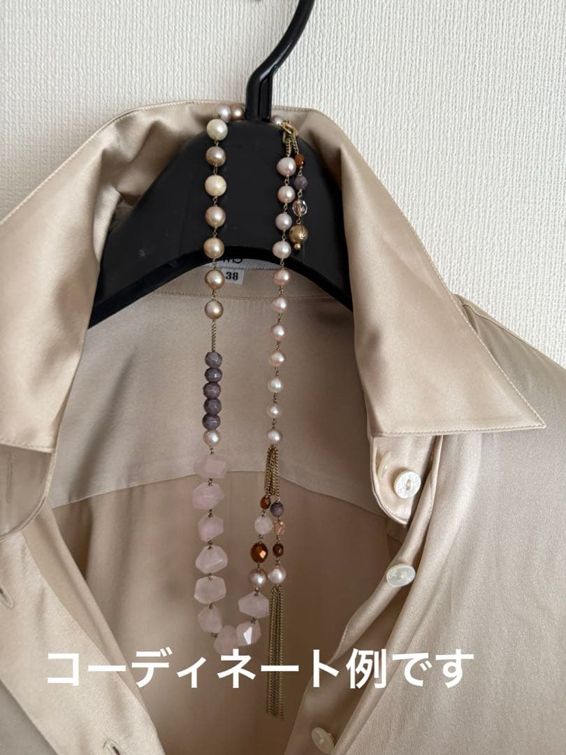 ゆ*み様 美品ドナテラペリーニ　ピンク系半貴石　パールネックレス　pellini