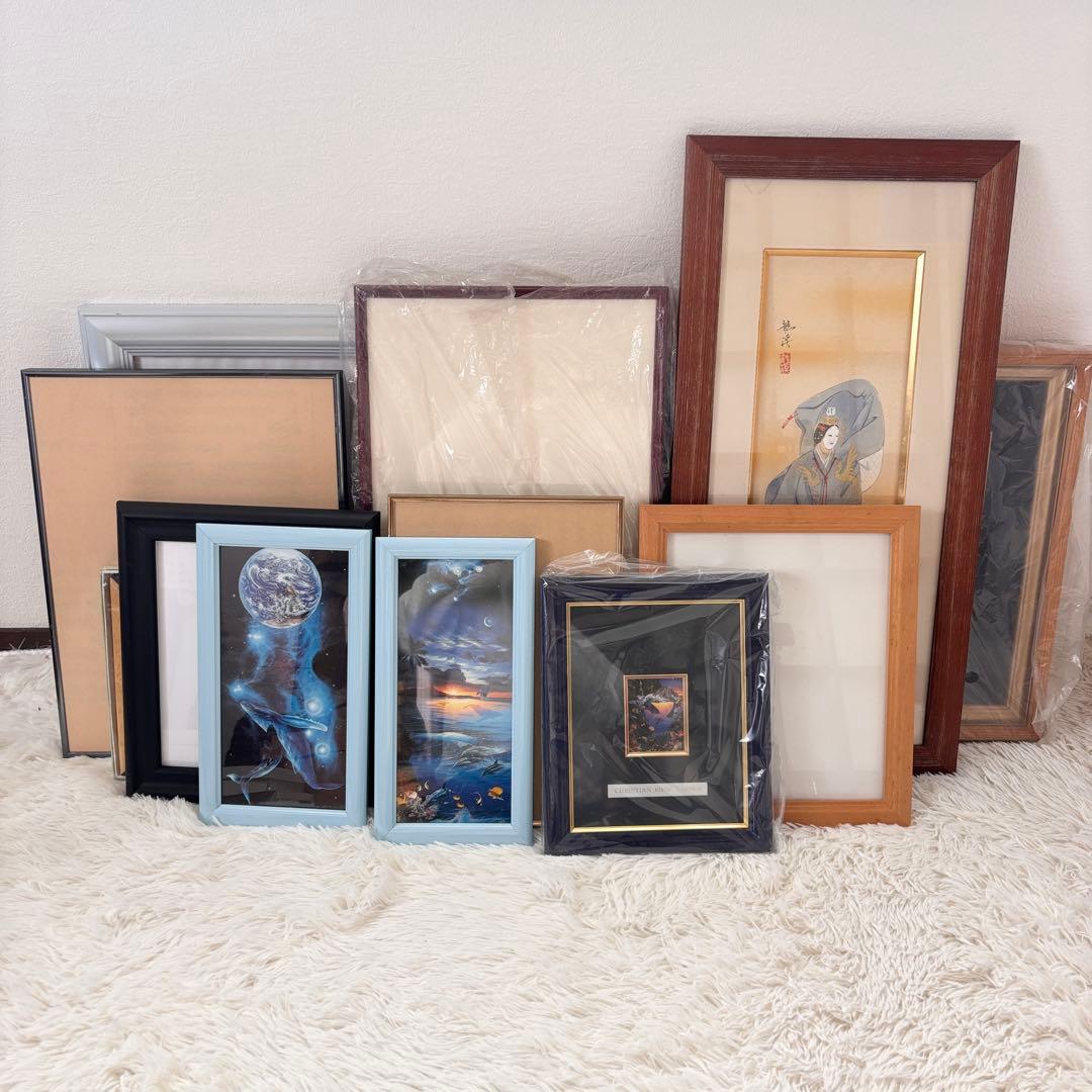 まとめ売り　15点　額縁　絵画　フォトフレーム　和製　海　木製　写真　ラッセン