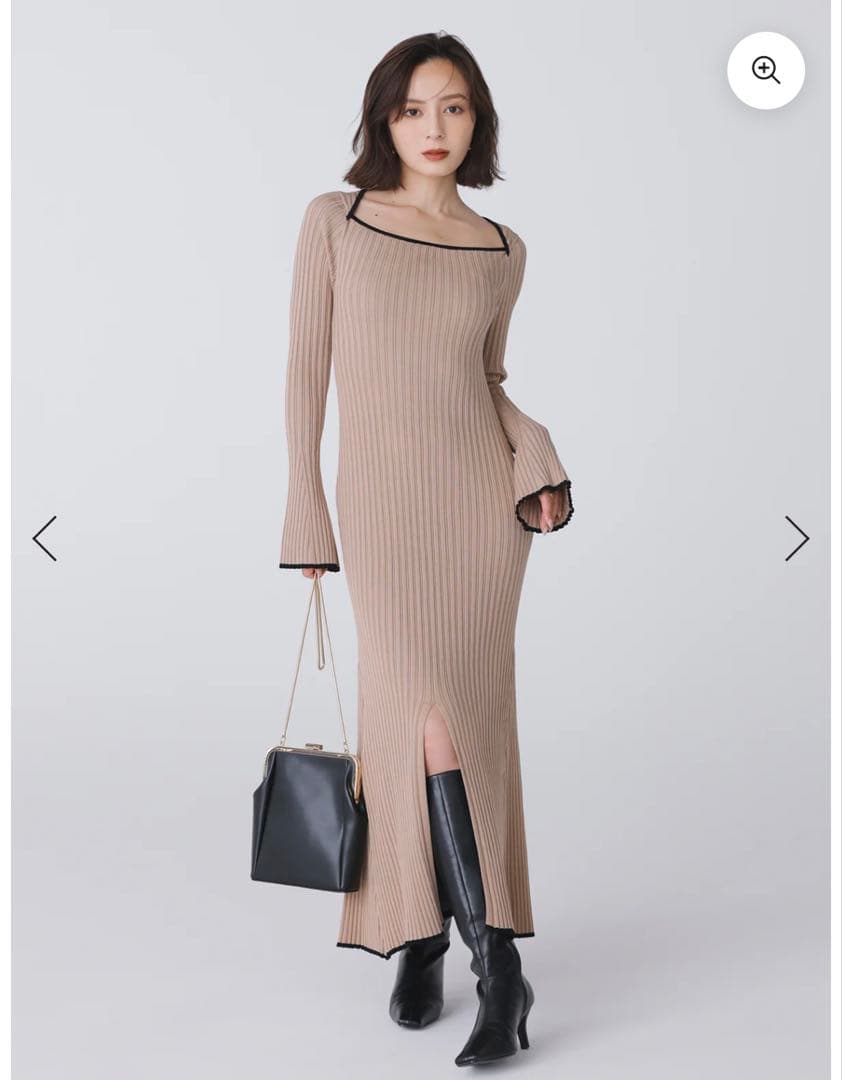 バイカラーマーメイドニットワンピース