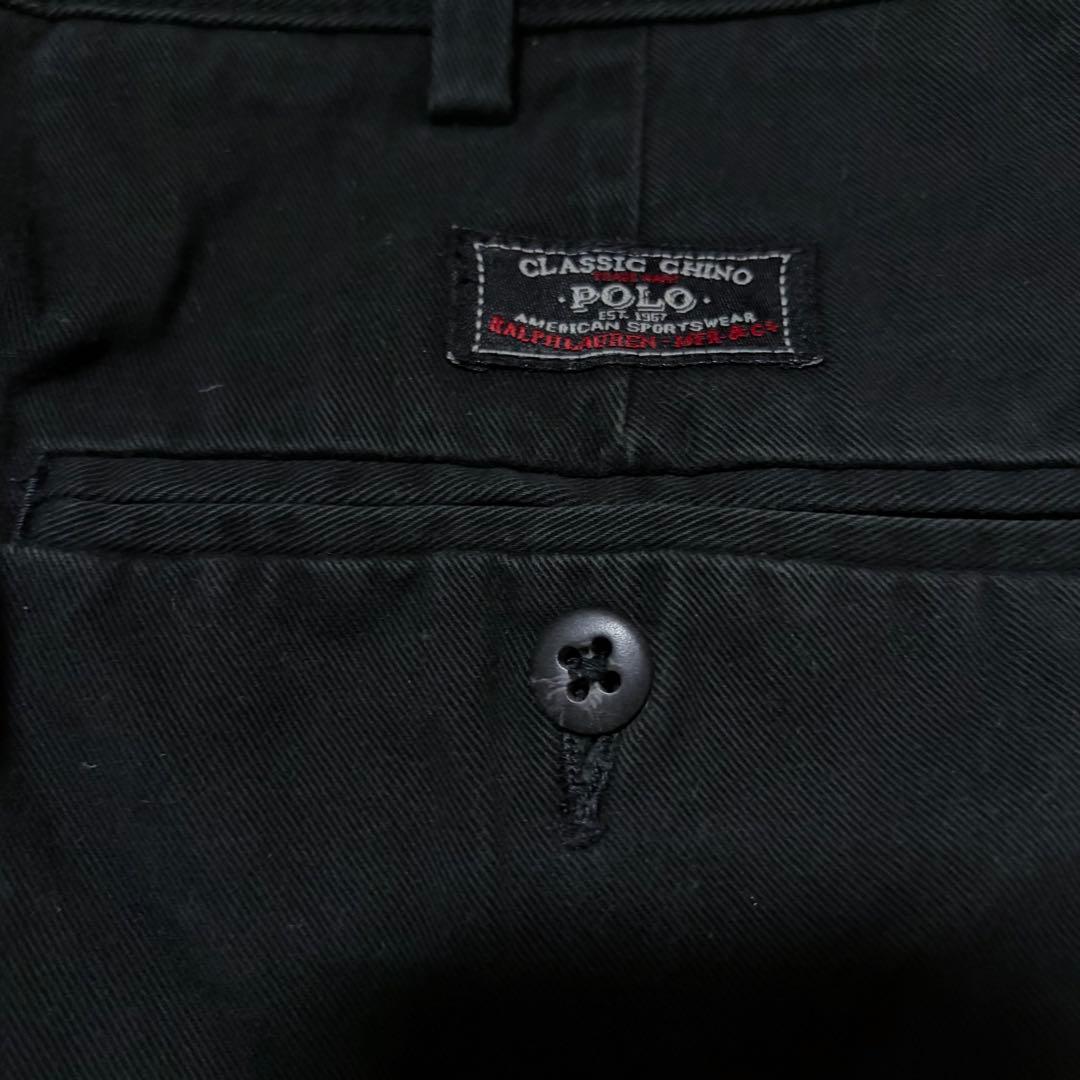 90s RalphLauren ポロチノ 初期タグ 黒チノパン ヴィンテージ