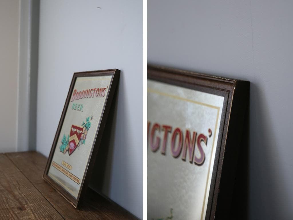 英国アンティークBoddingtonsパブミラー鏡ウォールミラー89-194-1