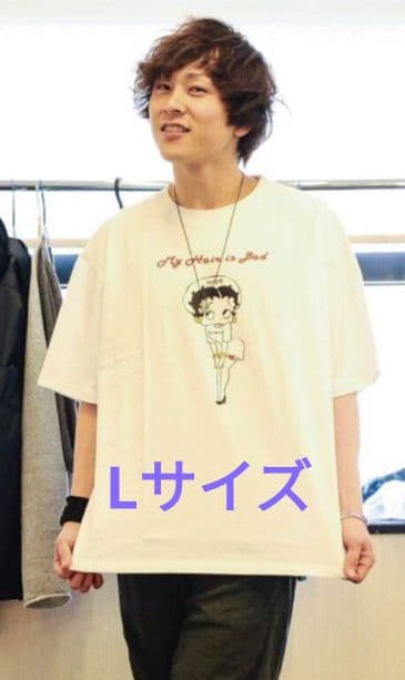 【1点もの】ベティ・ブープ マイヘア コラボTシャツ ホワイト　L
