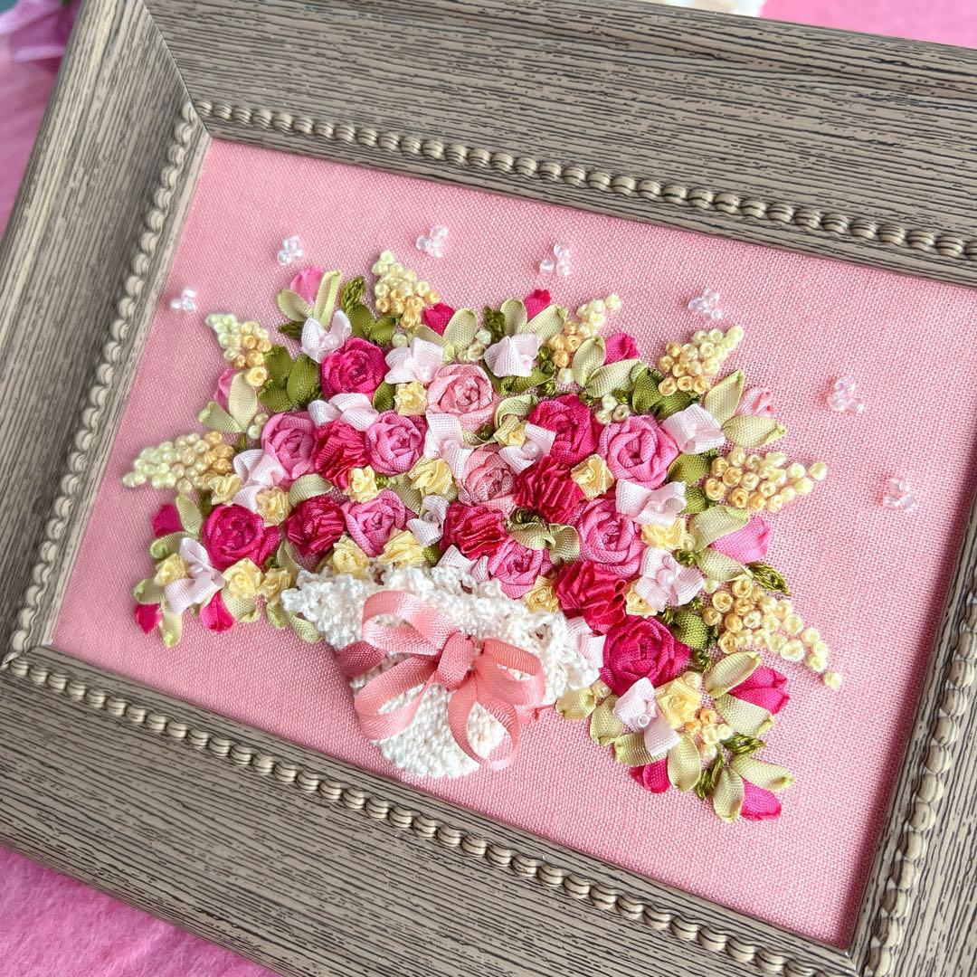 耀綺様♡専用ですm(_ _)m リボン刺繍フレーム　レース編み＆リボン刺繍