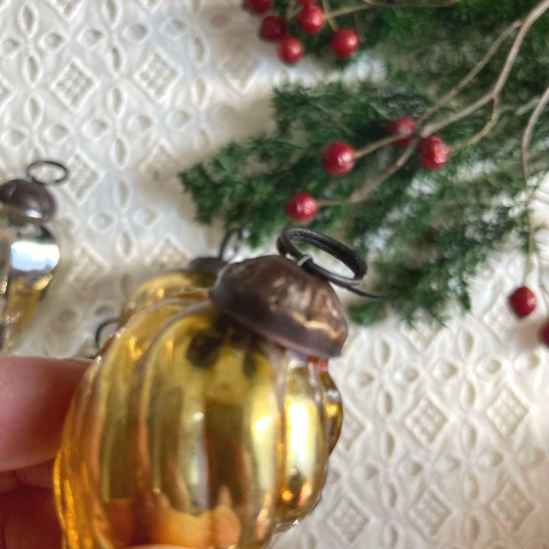 ツリー型ボックス入りアンティークガラスクリスマスオーナメント18個セット【A】大