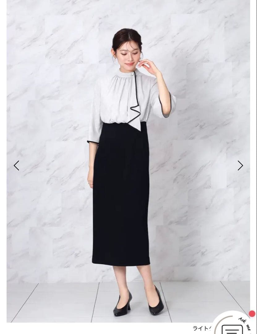 【今期新品未使用】ヤマダヤ　スカーフタイブラウスコンビワンピース　FENNEL