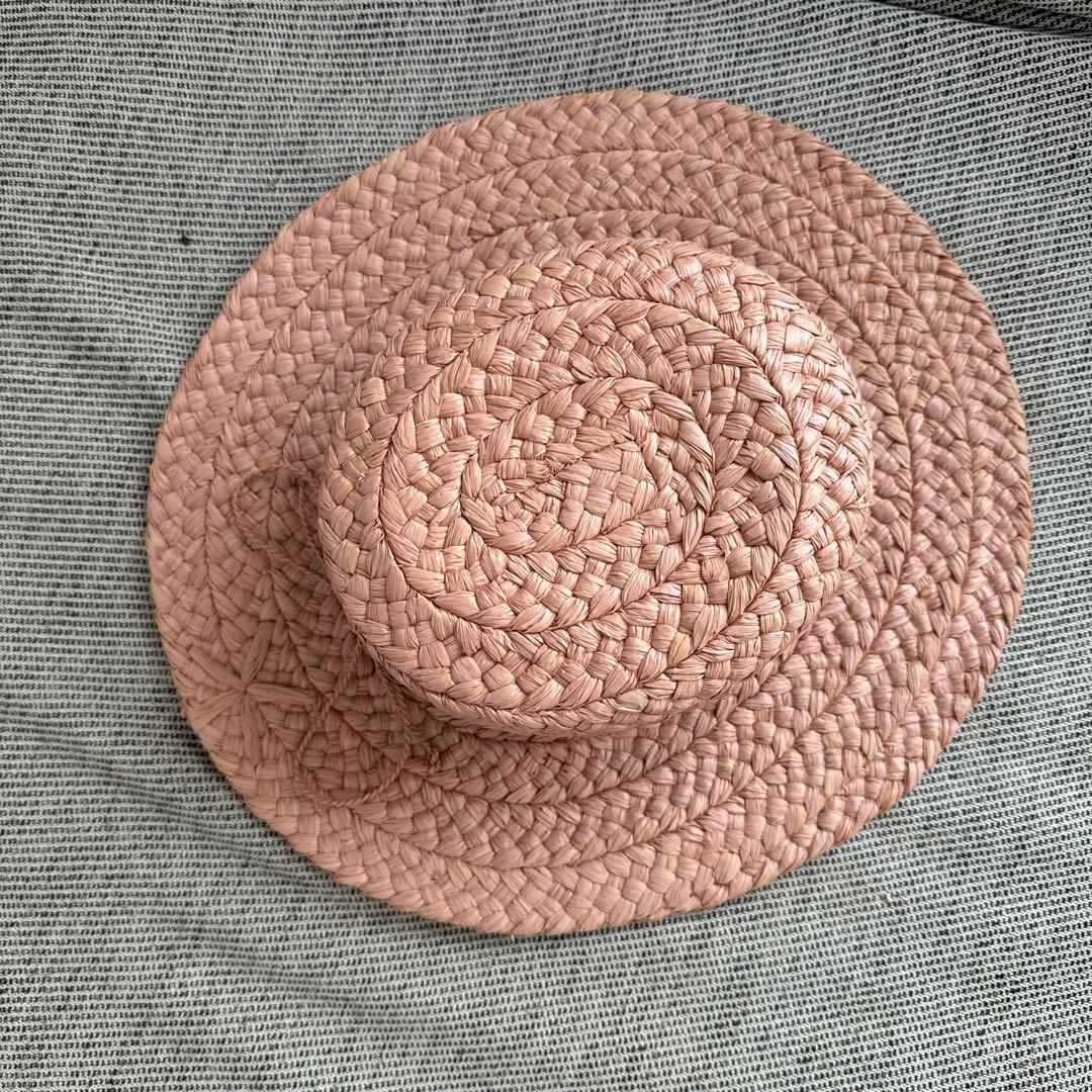 値下げしました。ヘレンカミンスキー　試着のみ　ピンク　ラフィアハット