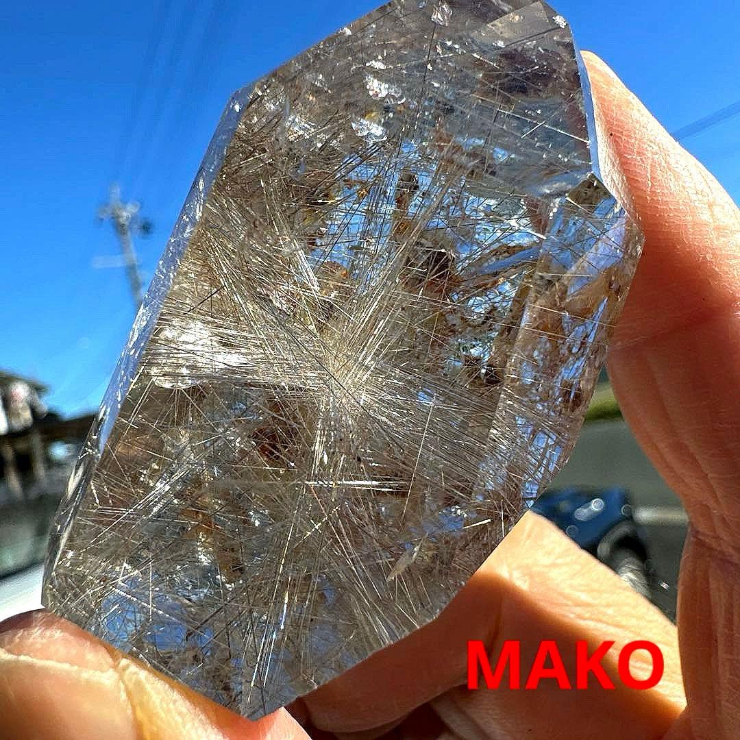 M1873☆ルチルクォーツ六角柱68g☆ミナスジェライス州産☆天然石　原石