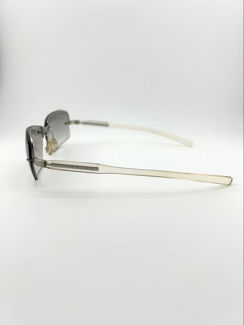 極美品・付属品完備✨　プラダ　サングラス　ハーフリム　スクエア　ロゴ刻印　Y2K