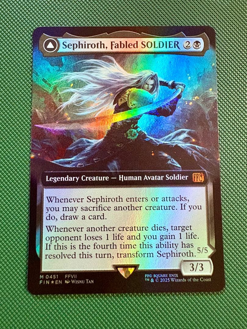 歯*鼓様 MTG 威名のソルジャー、セフィロス 拡張アート　foil 英語版