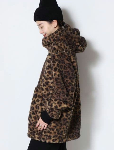 【JOHNBULL/ジョンブル】LEOPARD FLEECE ZIP パーカー