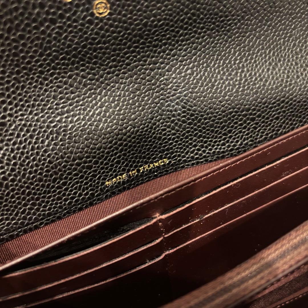 CHANEL シャネル マトラッセ キャビアスキン 長財布