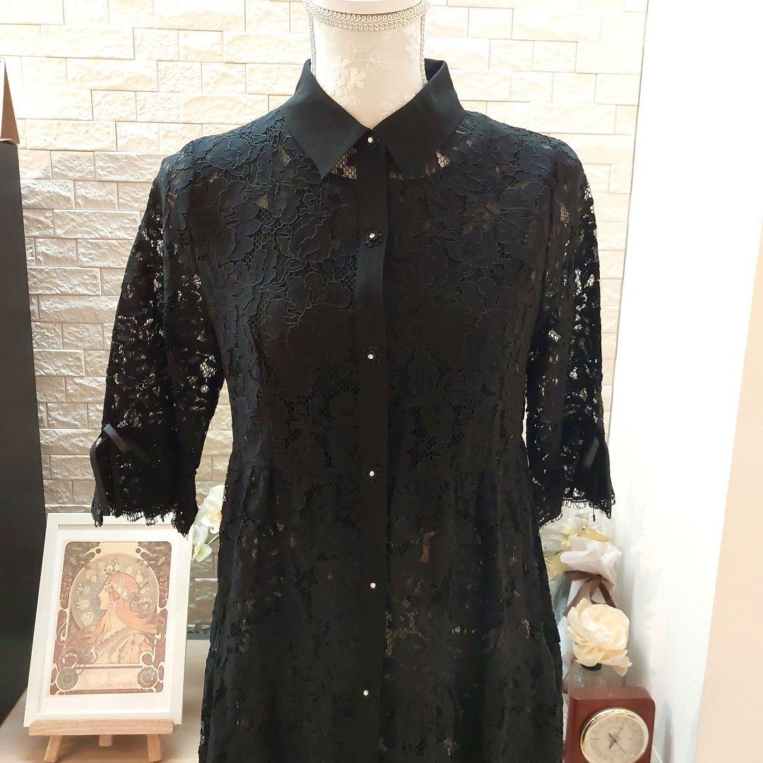 ❤️新品同様極美品❤️花柄レースロングブラウスワンピース
