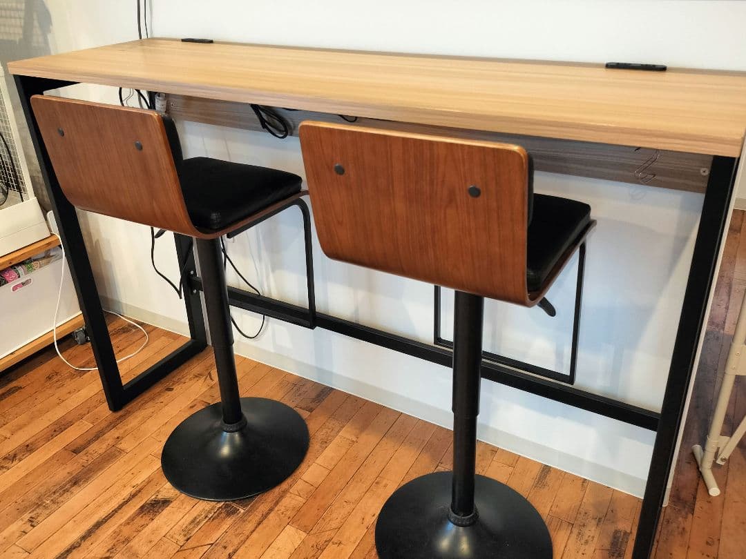 【引取り限定】カウンターテーブルと椅子　3点セット