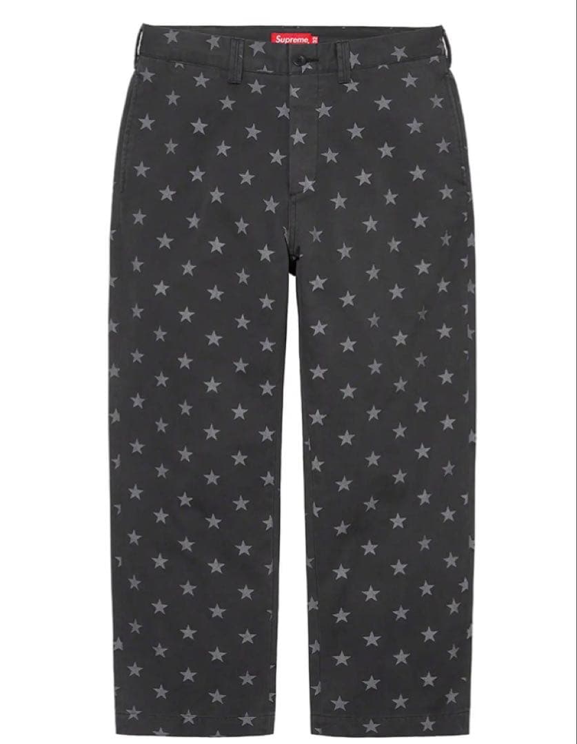 Supreme Chino Pant 星柄 チノパン 黒