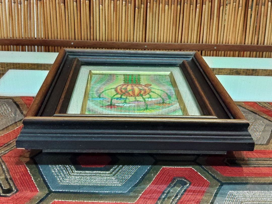 幸福のサボテン　生命エネルギー　佐藤正二朗作　油彩画　かわいいサボテン　幸せ