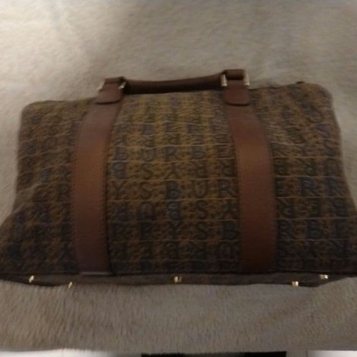 ビンテージバーバリ ブラウンキャンバスハンドバッグ