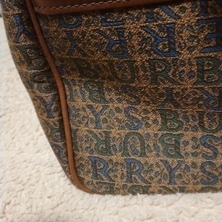 ビンテージバーバリ ブラウンキャンバスハンドバッグ