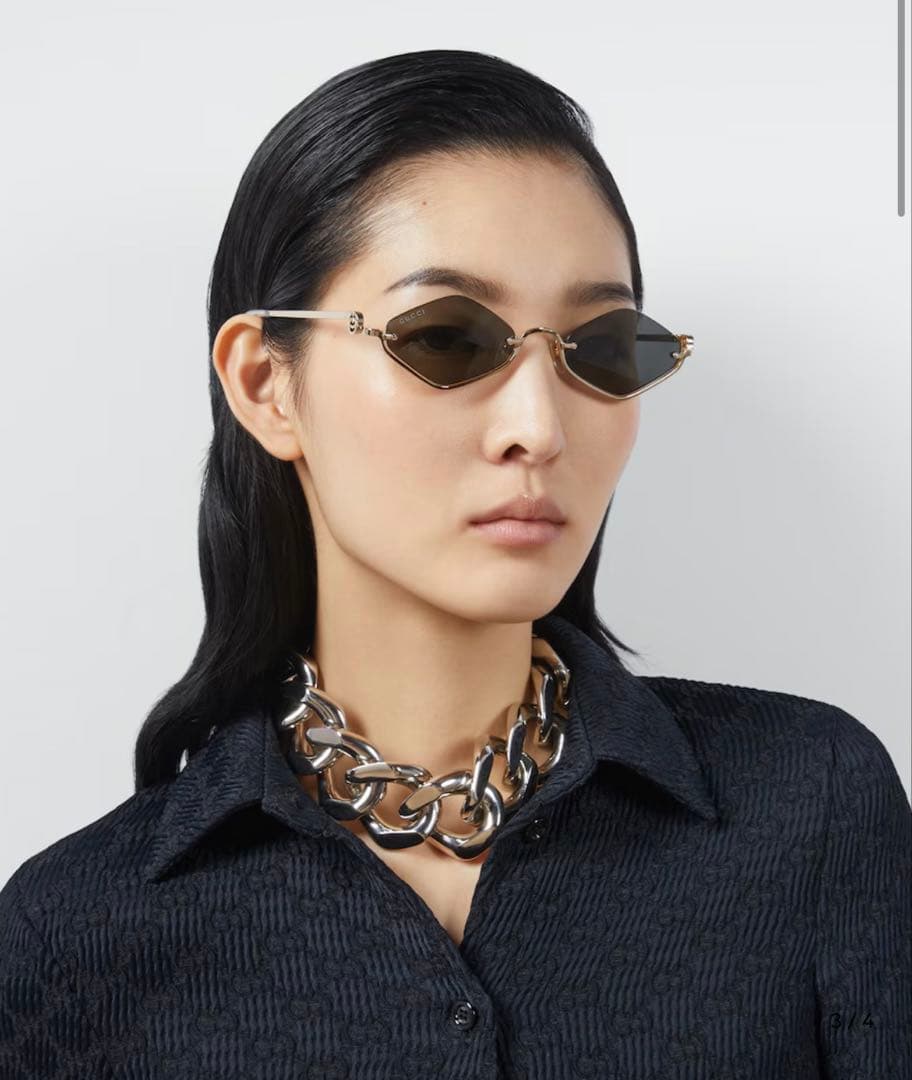 GUCCI グッチ アイウェア ジオメトリック フレーム サングラス