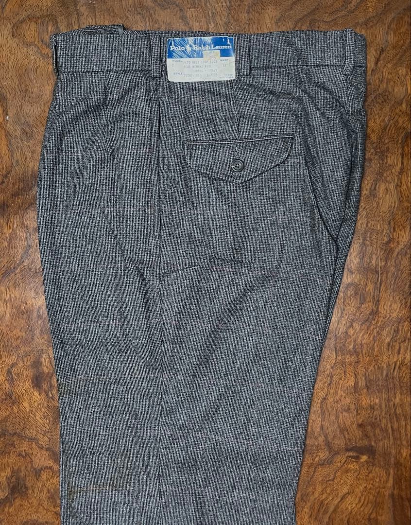 デッドストック 90s USA製 ポロ ラルフローレン ウールスラックス W32