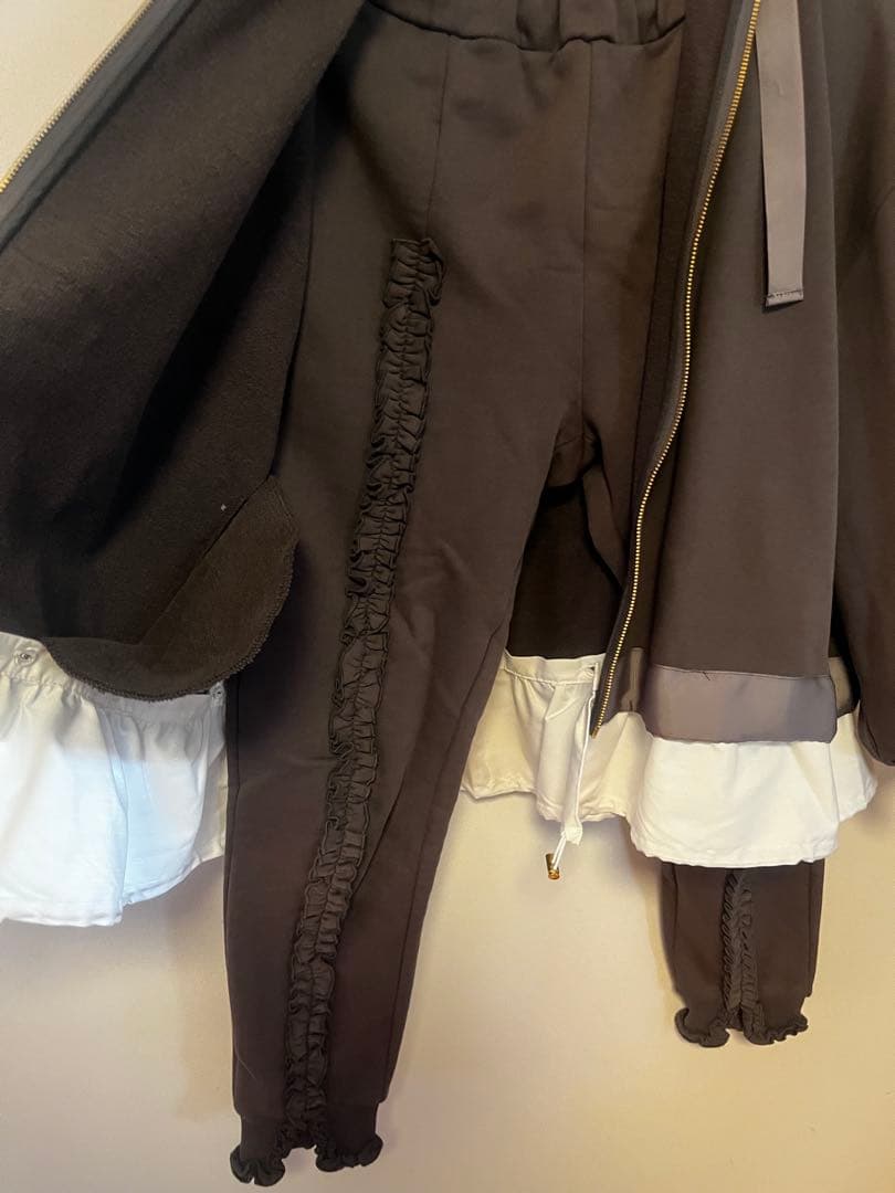 ダークブラウン フード付き パーカー セット