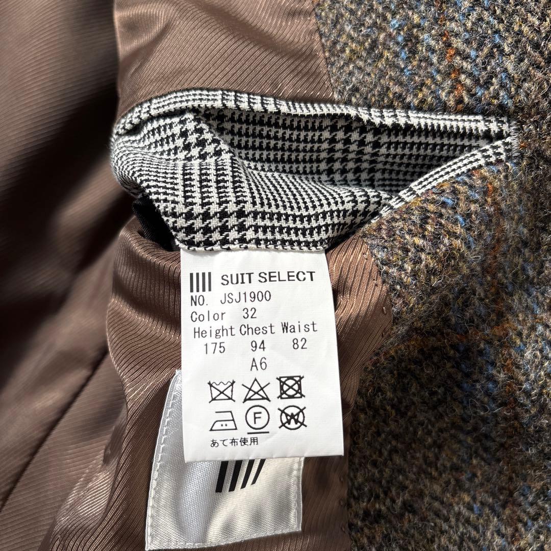 超人気☆【スーツセレクト】ハリスツイード　チェック柄　2B 本切羽　A6 L