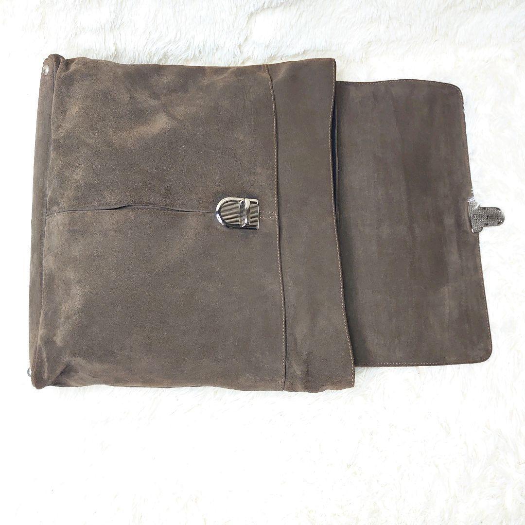 【美品】ZANELLATO ヘルメットバッグ ダレスバッグ 縦型 スエード 鍵付