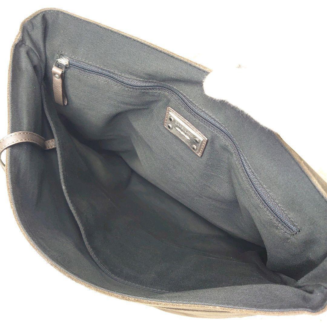 【美品】ZANELLATO ヘルメットバッグ ダレスバッグ 縦型 スエード 鍵付
