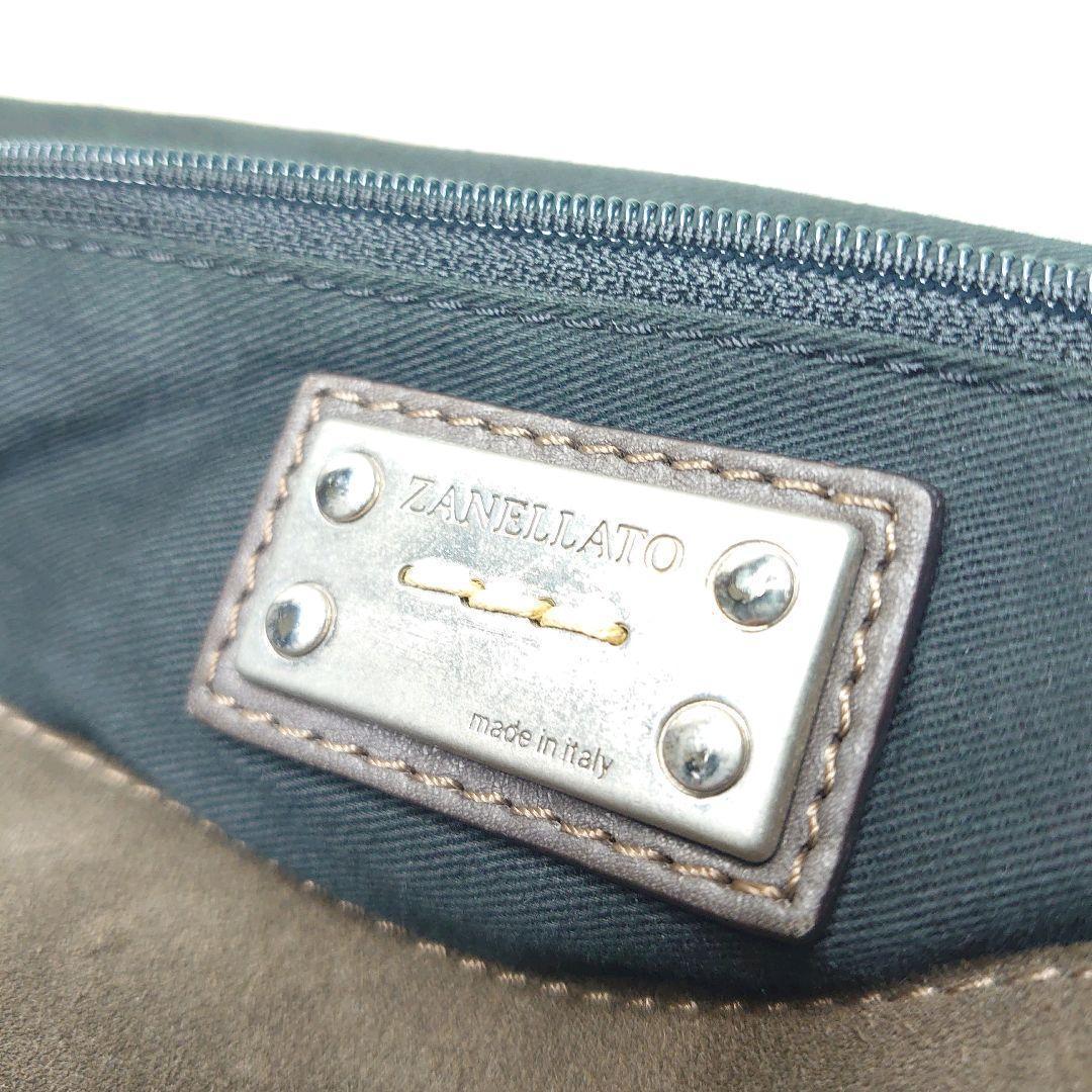 【美品】ZANELLATO ヘルメットバッグ ダレスバッグ 縦型 スエード 鍵付