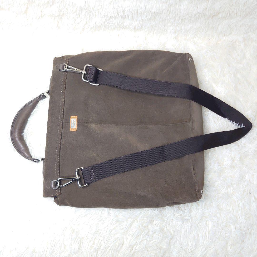 【美品】ZANELLATO ヘルメットバッグ ダレスバッグ 縦型 スエード 鍵付