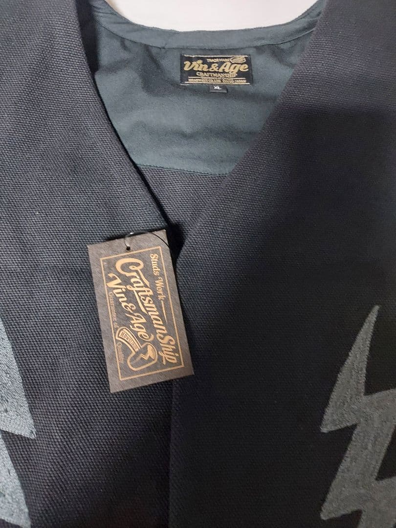 VIN&AGE ヴィン&エイジ VRV2 ラグ ベスト ブラック バイカー