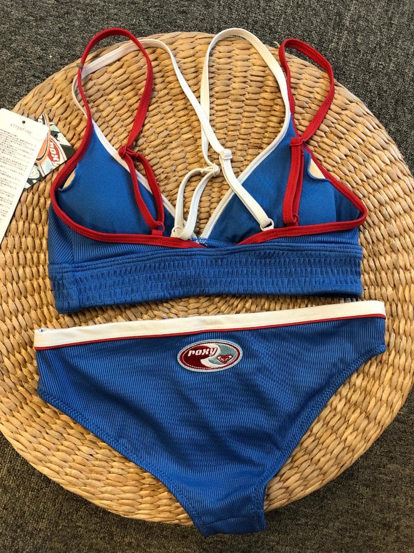 【当店人気No.1】ROXY 25新作 レトロ配色ビキニ M 水陸両用