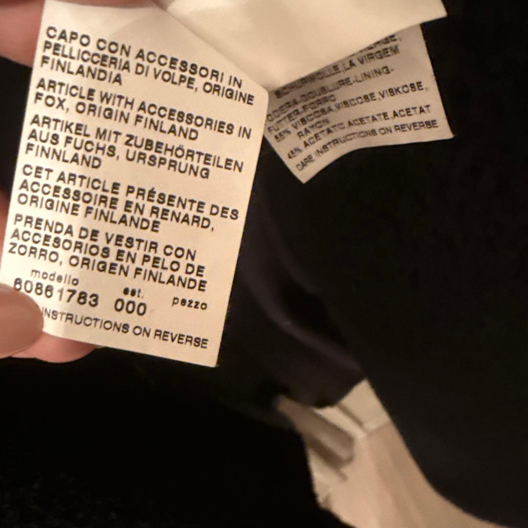 【美品】マックスマーラ フォックスファー付きフード アルパカコート　Sサイズ