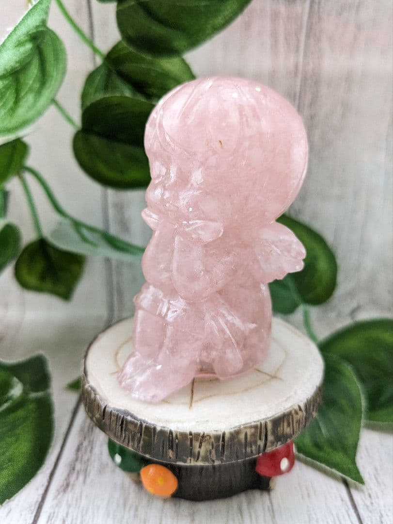 【やま】ローズクォーツの天使ちゃん形オルゴナイト☆他９点