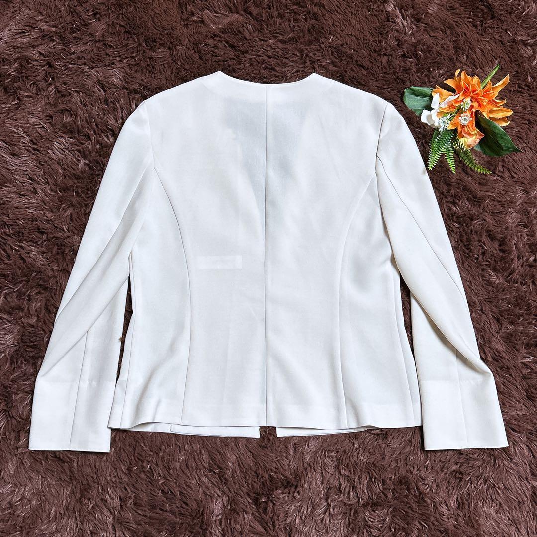 極美品✨ノーリーズソフィー　ノーカラースーツセットアップ　スカート　アイボリー