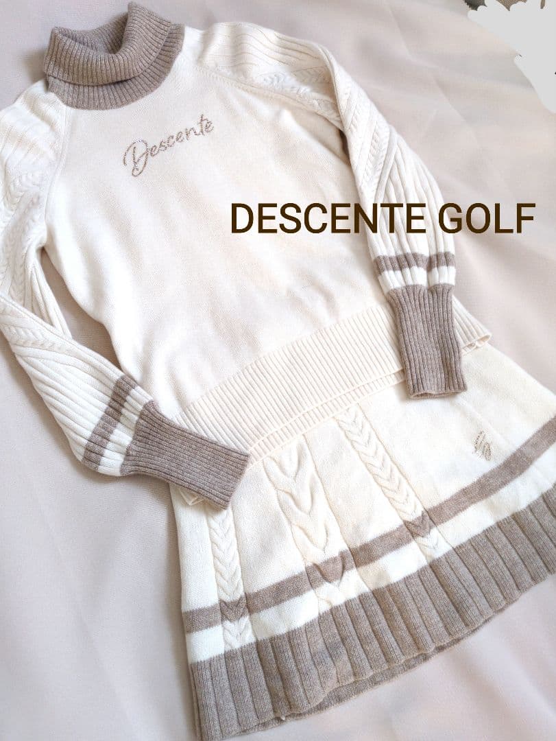 DESCENTE GOLFLuxeスワロフスキーセットアップデサントゴルフニット