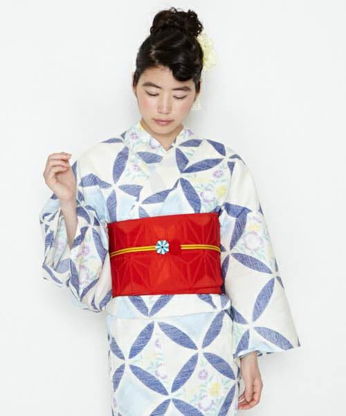 ふりふ 七宝に撫子 浴衣