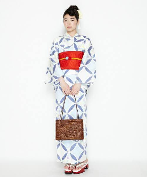 ふりふ 七宝に撫子 浴衣