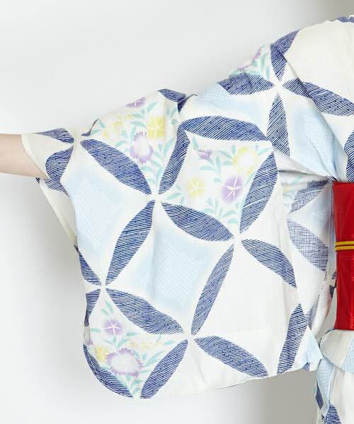 ふりふ 七宝に撫子 浴衣