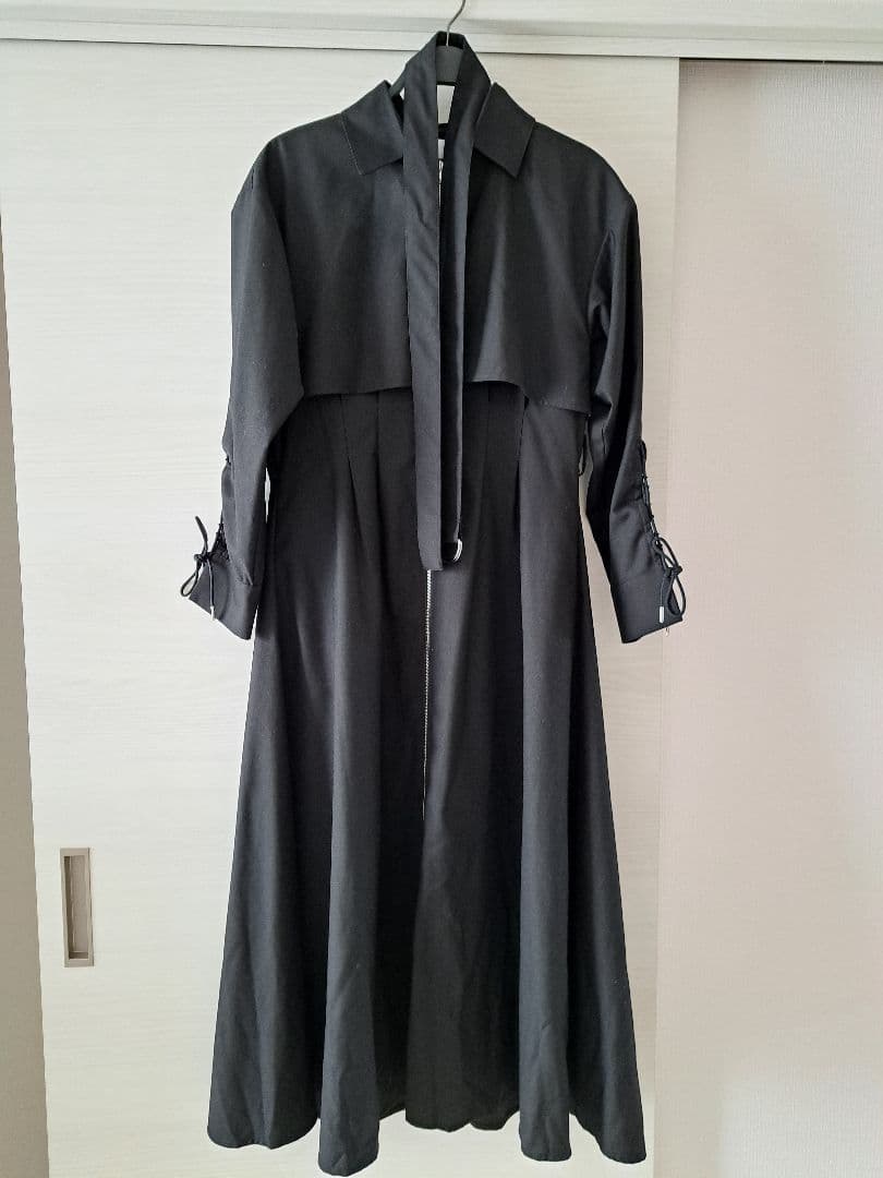 a*n様 HARE ハレ レースアップスリーブ ジップアップワンピース ベルト付