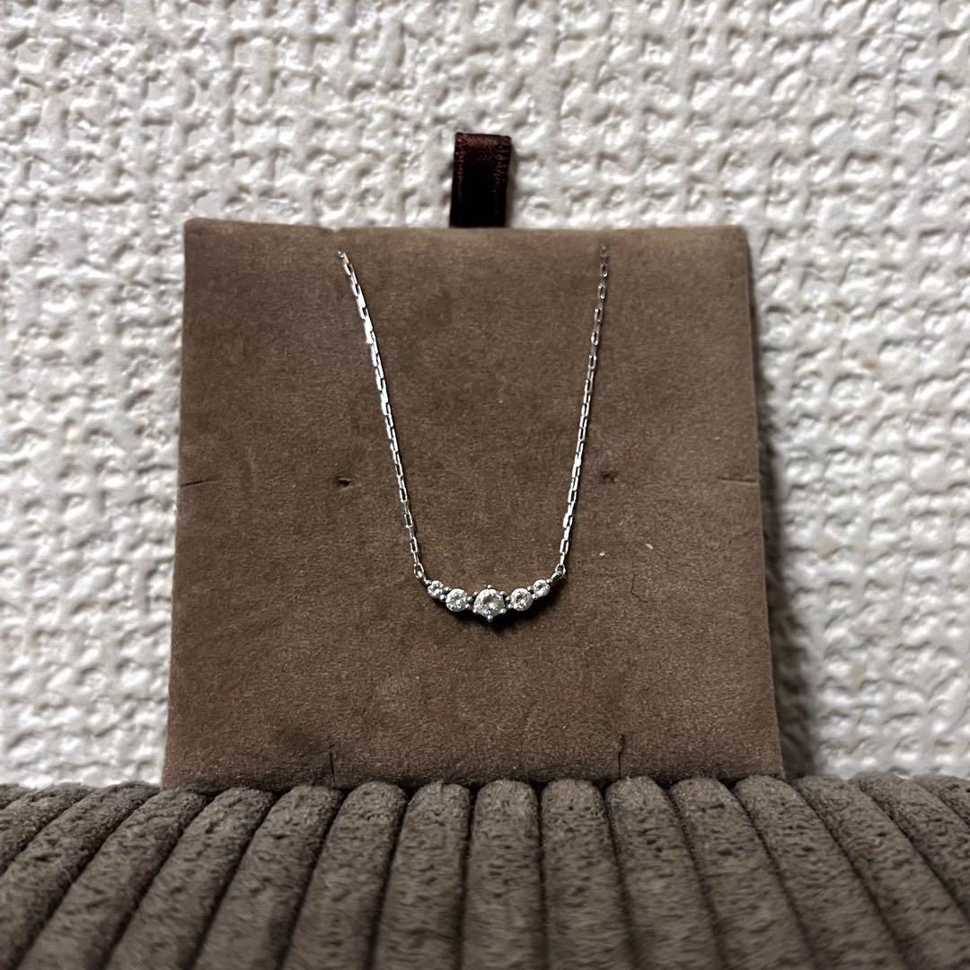 4℃　ヨンドシー　K10ホワイトゴールドネックレス　現行品¥29,700