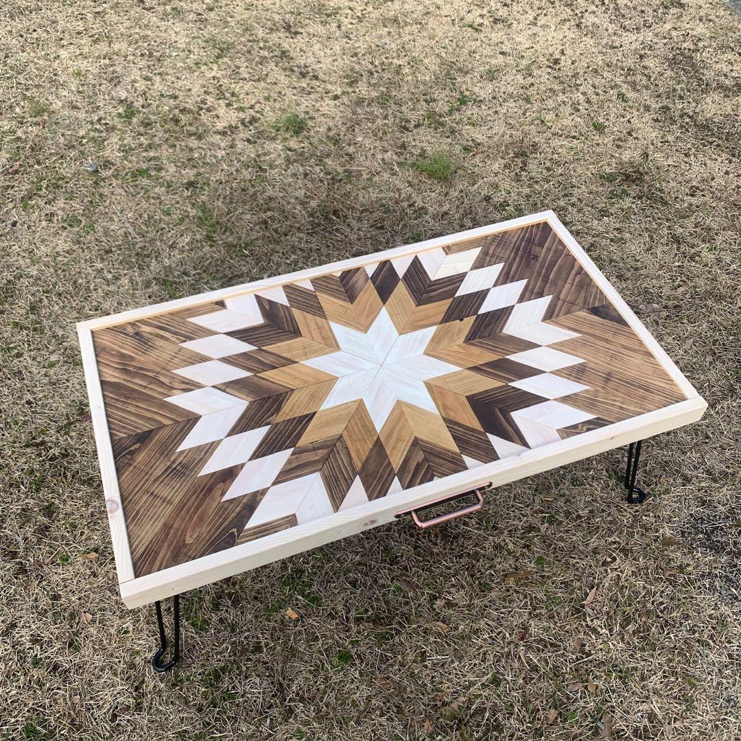 サイドテーブル　ローテーブル　アウトドアキャンプ　折りたたみ