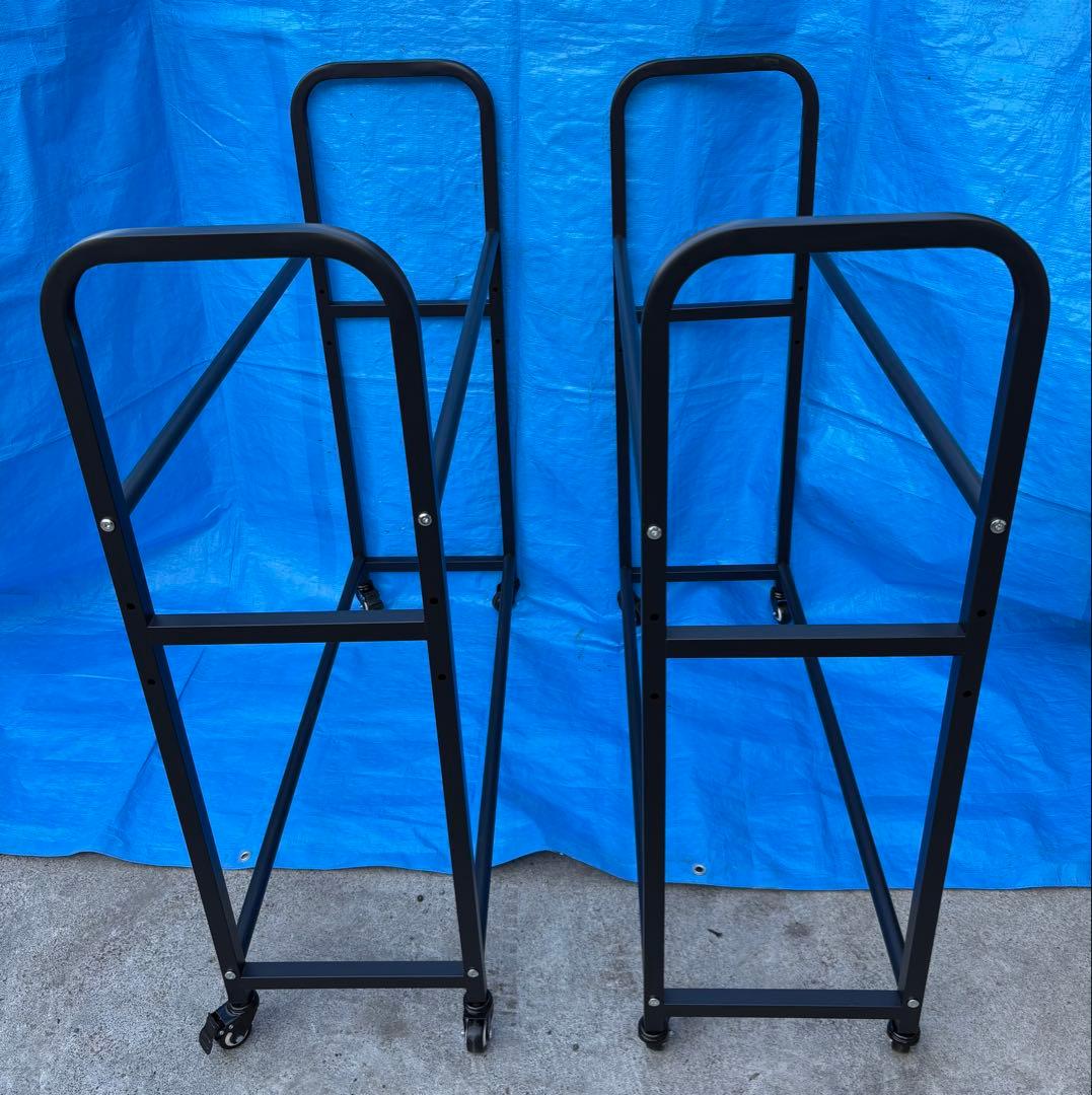 移動式スチールタイヤラック キャスター付き 中型２個セット