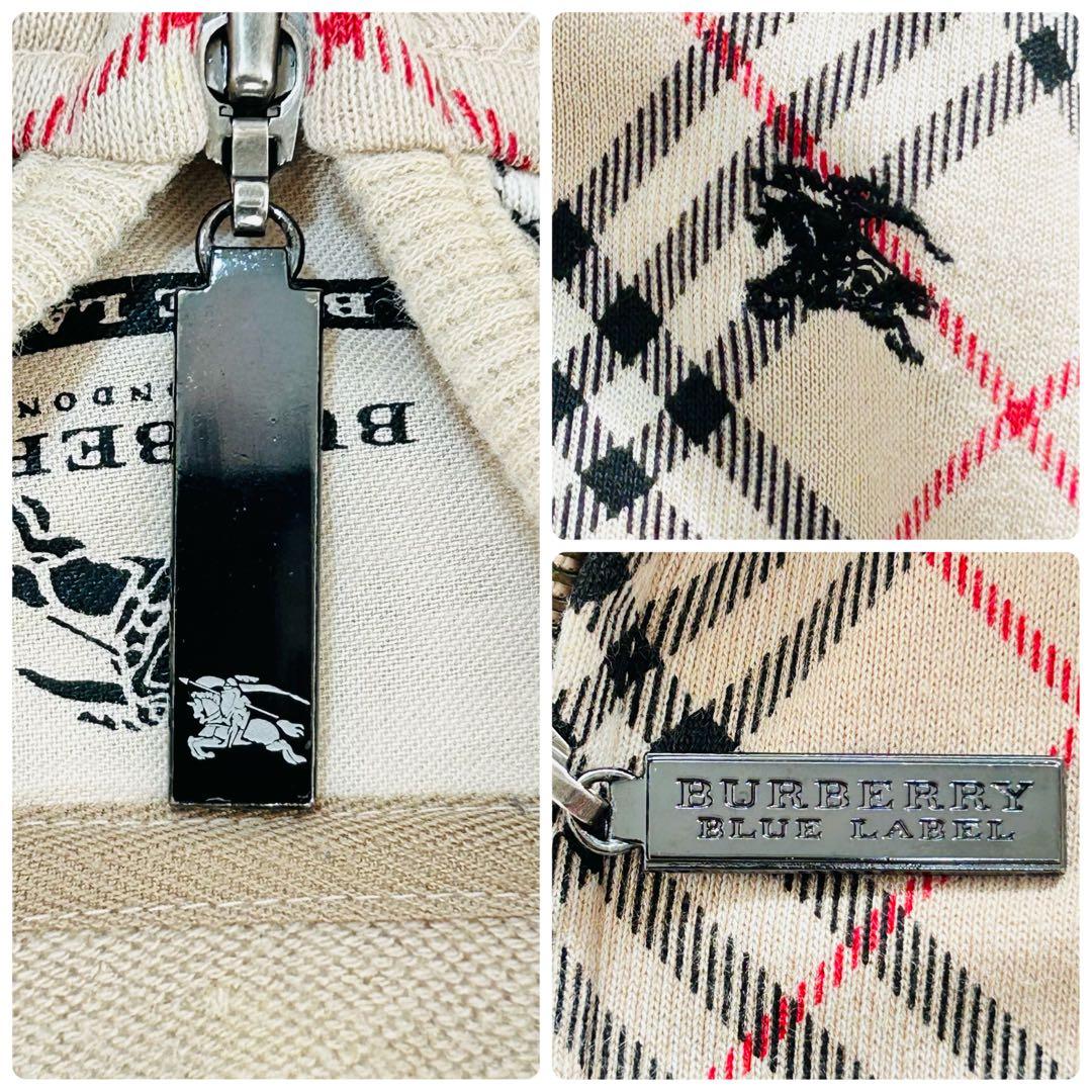 ✨バーバリーブルーレーベル ノバチェック フルジップパーカー フーディー y2k